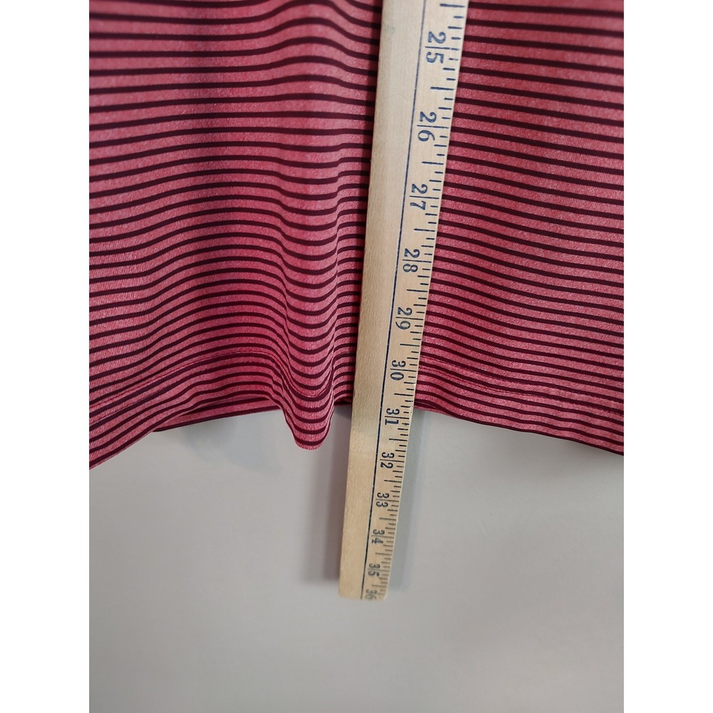 Under Armour Mens HeatGear Striped Polo Shirt Red Black 2XL Loose Short Sleeve - Picture 6 of 8